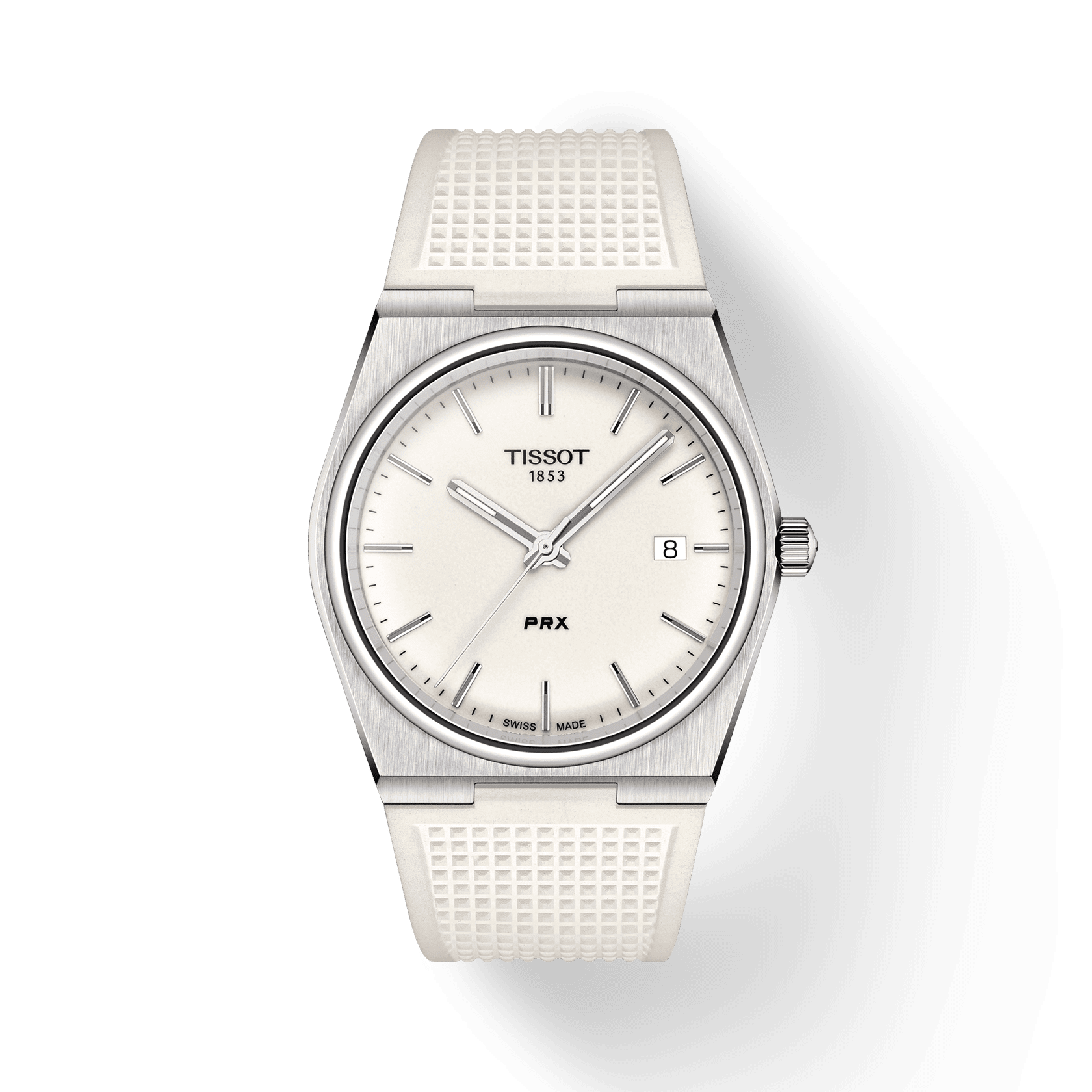 Tissot PRX 40 White Dial White Rubber Strap Watch For Men - T137.410.17.011.00