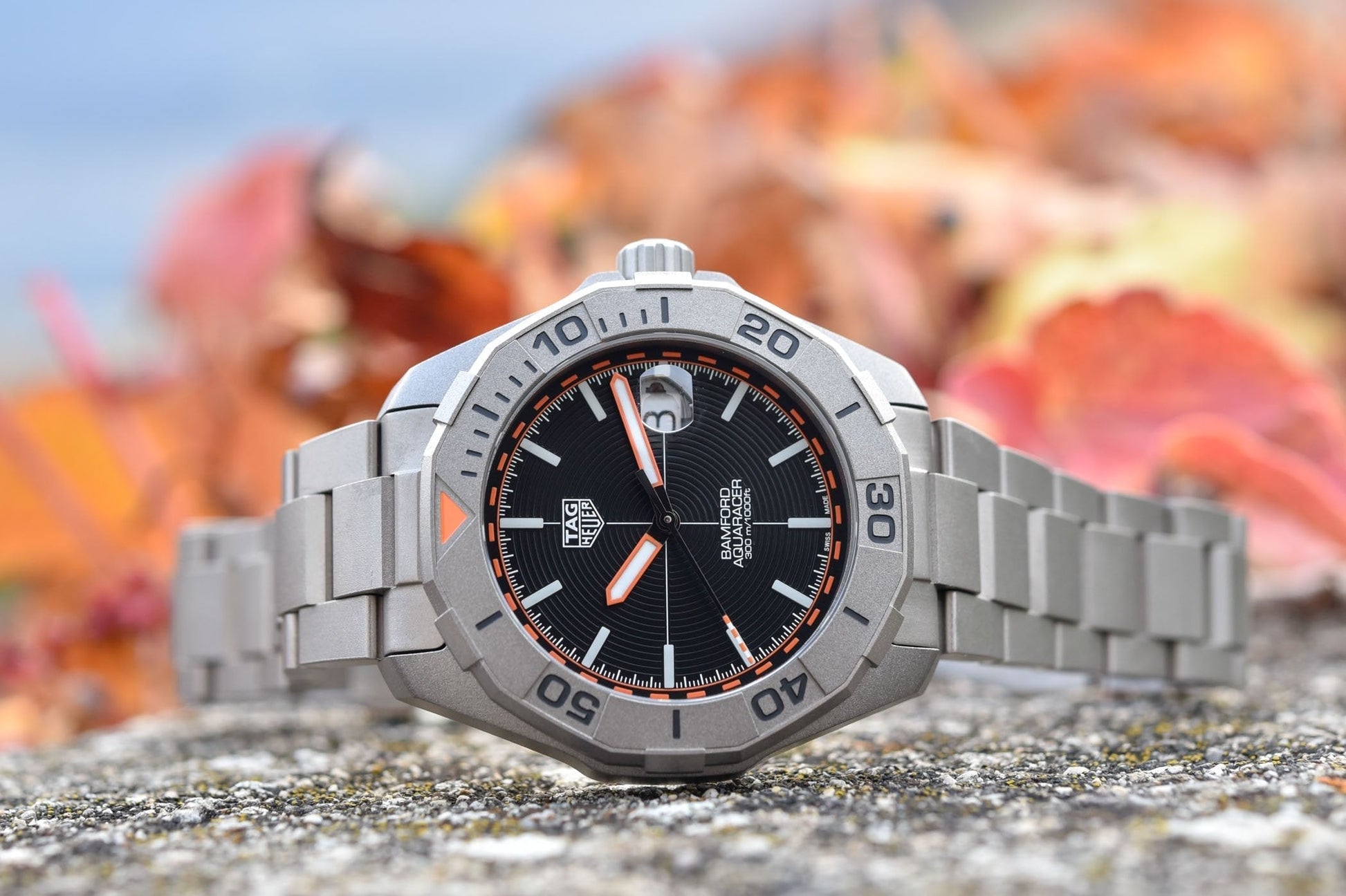 Tag Heuer Aquaracer Calibre 5 Bamford Limited Edition Black Dial Grey Steel Strap Watch for Men - WAY208C.FC6383