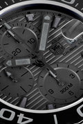 Tag Heuer Aquaracer Automatic Chronograph Special Edition Titanium Grey Dial Black Leather Strap Watch for Men - CAY218B.FC6370