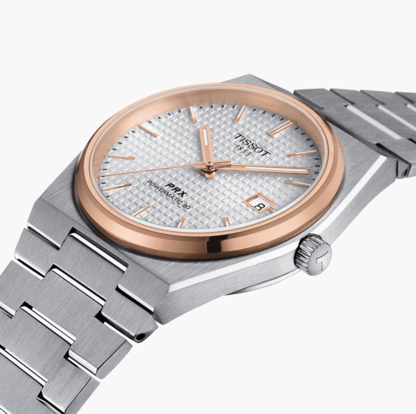 Tissot PRX Powermatic 80 Silver Dial Silver Steel Strap Watch For Men - T137.407.21.031.00