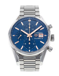 Tag Heuer Carrera Automatic Chronograph Blue Dial Silver Steel Strap Watch for Men - CBK2115.BA0715