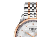 Tissot Le Locle Powermatic 80 Diamonds Silver Dial Two Tone Steel Strap Watch For Men - T006.407.22.036.01