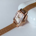Tissot Lovely Square Lady Quartz Rose Gold Dial Rose Gold Mesh Bracelet Watch For Women - T058.109.33.456.00