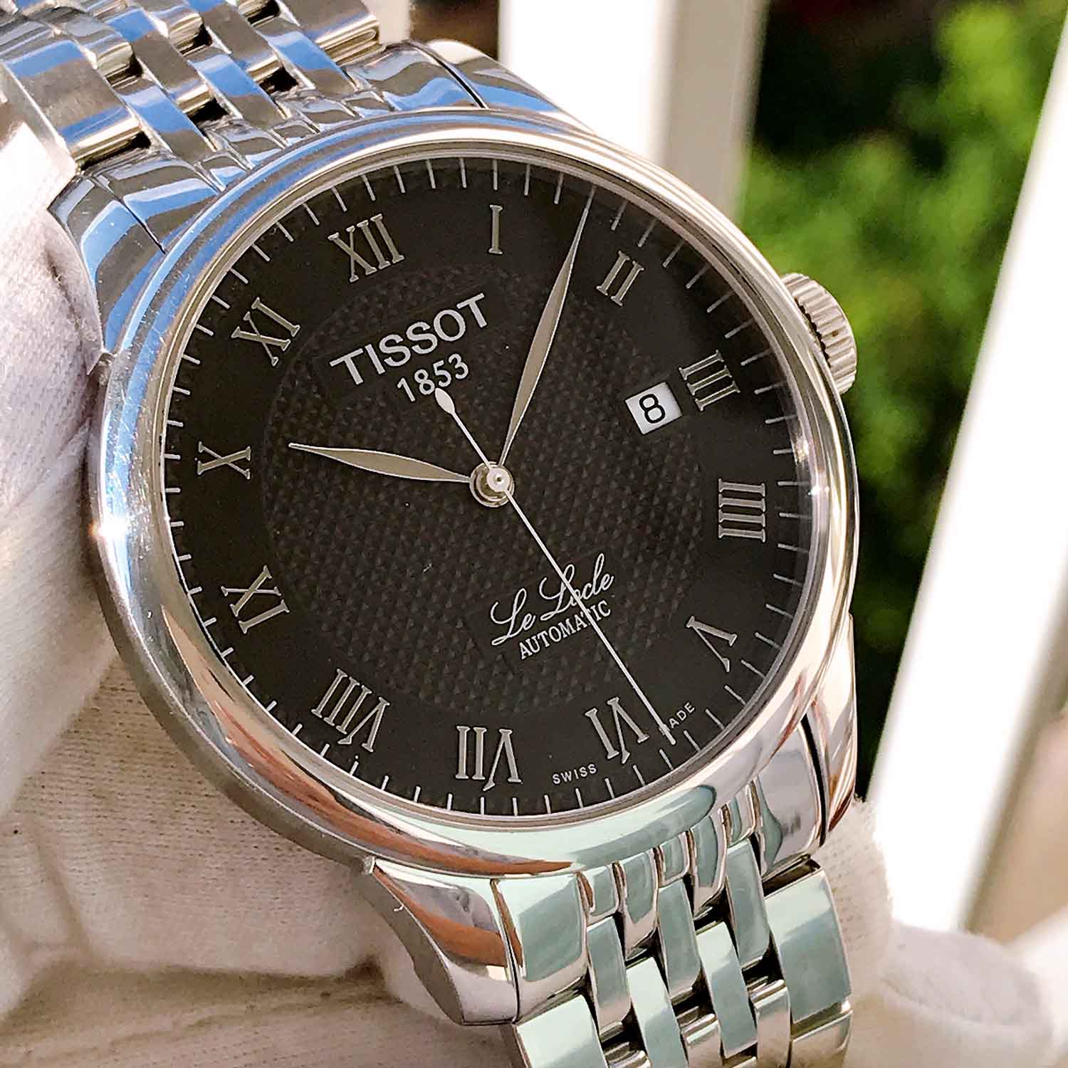 Tissot T Classic Le Locle Powermatic 80 Black Dial Silver Steel Strap Watch For Women - T41.1.483.53