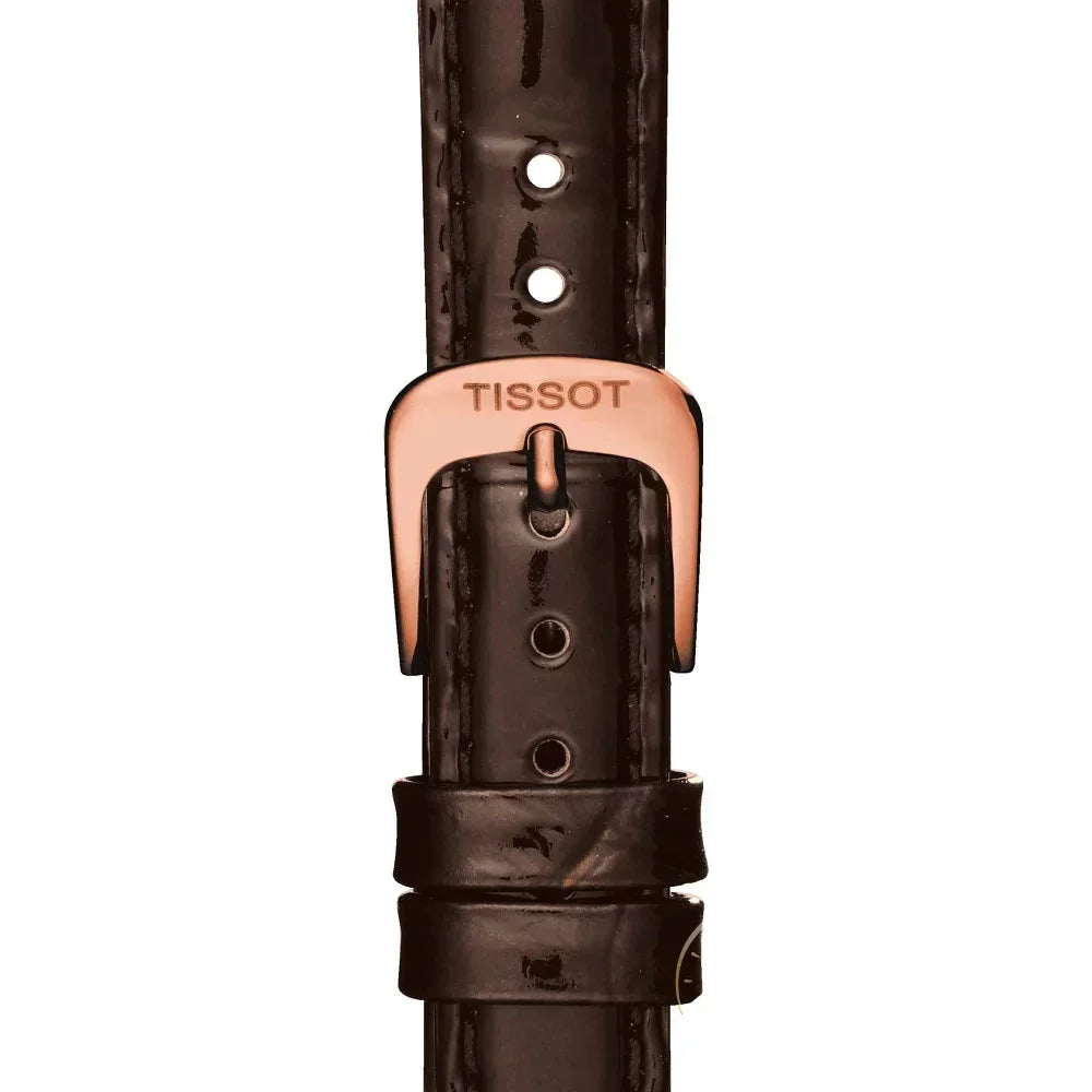 Tissot T Classic Carson White Dial Brown Leather Strap Watch For Women - T085.207.36.013.00