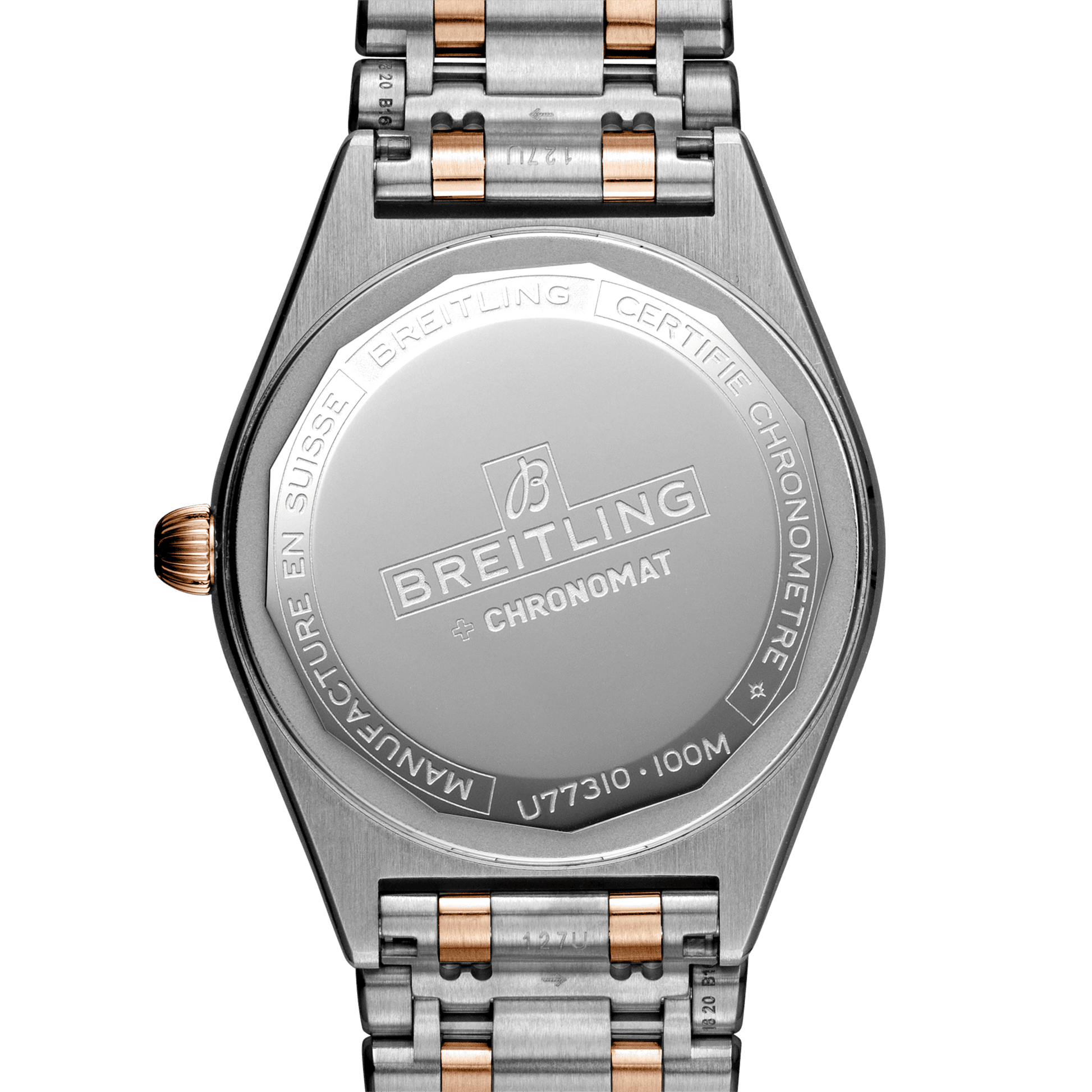 Breitling Chronomat B02 18K Red Gold White Dial Two Tone Steel Strap Watch for Men - U77310101A2U1
