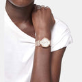 Versace Meander White Dial Rose Gold Mesh Bracelet Watch for Women - VELW00620