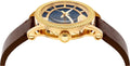 Versace Code Quartz Blue Dial Brown Leather Strap Watch For Men - VEPO00220