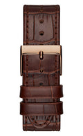 Guess Limelight Analog White Dial Brown Leather Strap Watch For Women - W0775l14