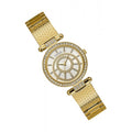 Guess Muse Crystals White Dial Rose Gold Steel Strap Watch For Women - W1008L2
