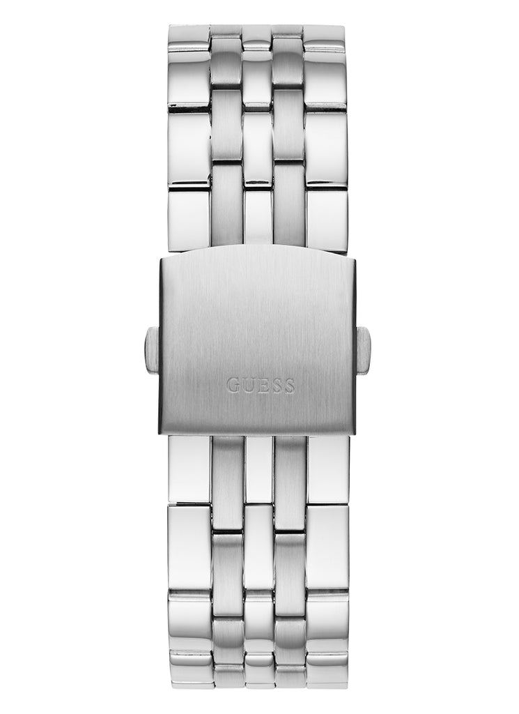 Guess Odyssey Black Dial Silver Steel Strap Watch For Men - W1107G1