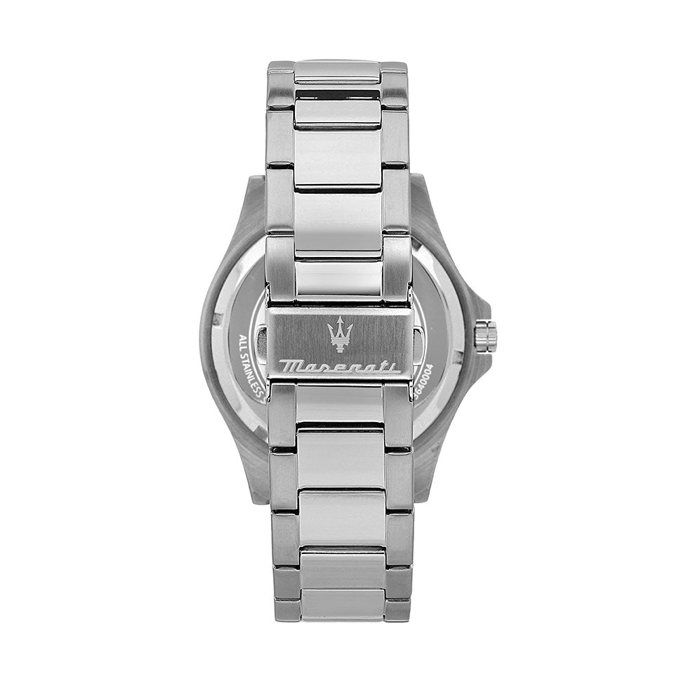 Maserati SFIDA Chronograph Black Dial Silver Steel Strap Watch For Men - R8853140005
