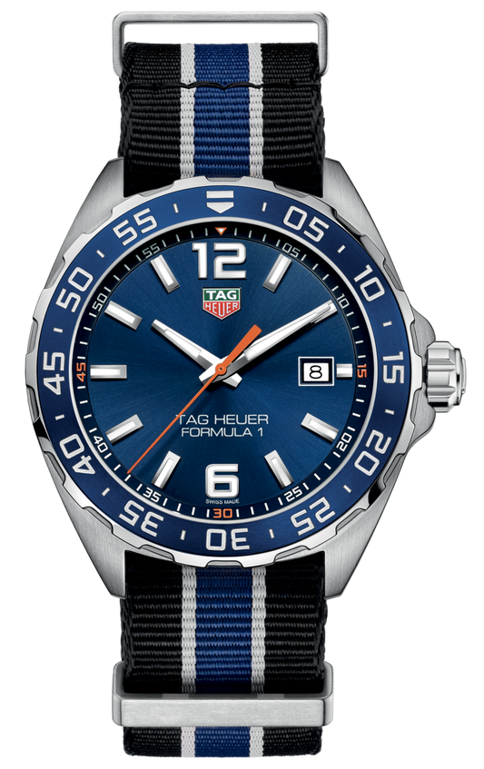 Tag Heuer Formula 1 Quartz Blue Dial Two Tone NATO Strap Watch for Men - WAZ1010.FC8197