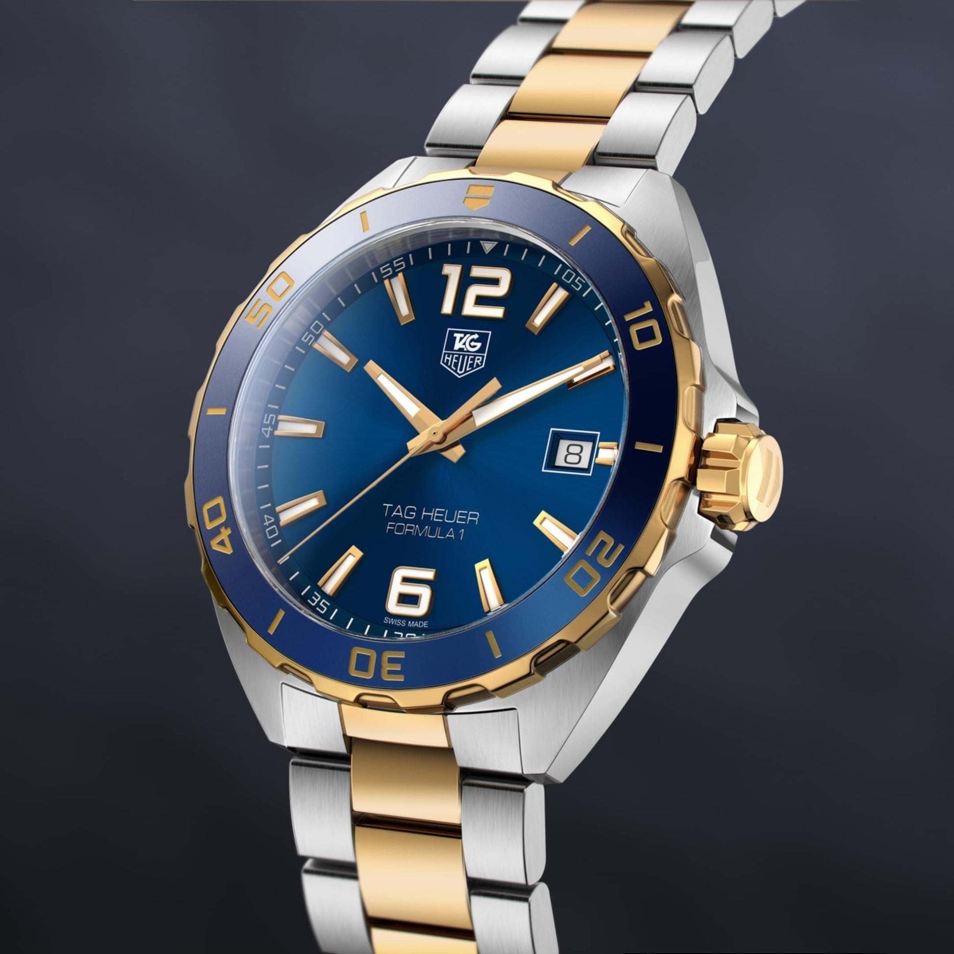 Tag Heuer Formula 1 Analog Blue Dial Two Tone Steel Strap Watch for Men - WAZ1120.BB0879