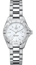 Tag Heuer Aquaracer Quartz Mother of Pearl White Dial Silver Steel Strap Watch for Women - WBD1411.BA0741