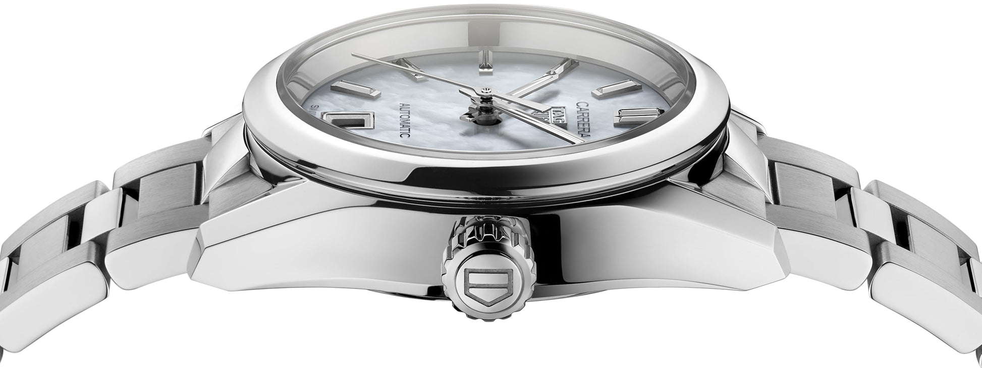 Tag Heuer Carrera Mother of Pearl Dial Silver Steel Strap Watch for Women - WBN2410.BA0621