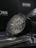 Hugo Boss Driver Black Dial Black Steel Strap Watch for Men - 1513277