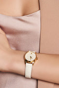 Gucci G Timeless Quartz White Dial White Leather Strap Watch For Women - YA126580A