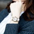 Tissot T-Classic Powermatic 80 Mother of Pearl Silver Dial White Leather Strap Watch For Women - T108.208.26.117.00