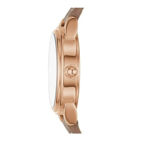 Marc Jacobs Corie White Dial Brown Leather Strap Watch for Women - MJ1581