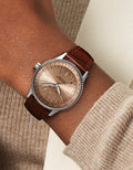 Breitling Navitimer Automatic 35 Brown Dial Brown Leather Strap Watch for Men - A17395201K1P1