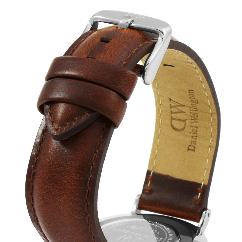 Daniel Wellington Classic St Mawes Black Dial Brown Leather Strap Watch For Men - DW00100130