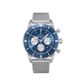 Breitling Superocean Heritage B01 Chronograph 44 Blue Dial Silver Mesh Bracelet Watch for Men - AB0162161C1A1
