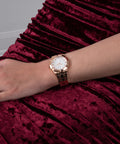 Guess Crystalline Diamonds Gold Dial Gold Steel Strap Watch for Women - GW0114L2