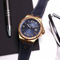 Maurice Lacroix Aikon Limited Edition Blue Dial Blue Leather Strap Watch For Men - AI6008-BRZ01-420-1