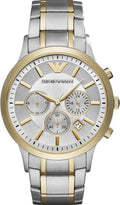 Emporio Armani Renato Chronograph Quartz Silver Dial Two Tone Steel Strap Watch For Men - AR11076