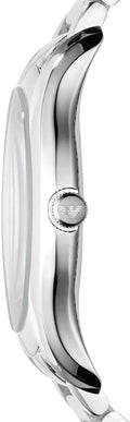 Emporio Armani Valente Quartz Black Dial Silver Steel Strap Watch For Men - AR11086