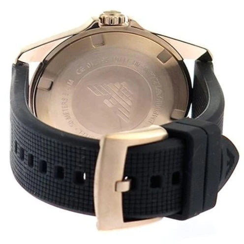 Emporio Armani Sport Quartz Black Dial Black Rubber Strap Watch For Men - AR11101