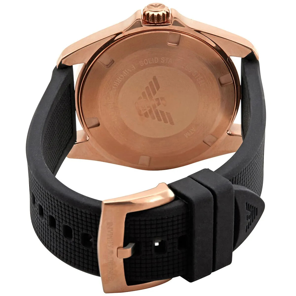 Emporio Armani Sport Quartz Black Dial Black Rubber Strap Watch For Men - AR11101