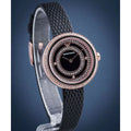Emporio Armani Rosa Two Hand Black Dial Black Leather Strap Watch For Women - AR11493