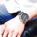 Emporio Armani Dress Analog Black Dial Black Leather Strap Watch For Men - AR8029