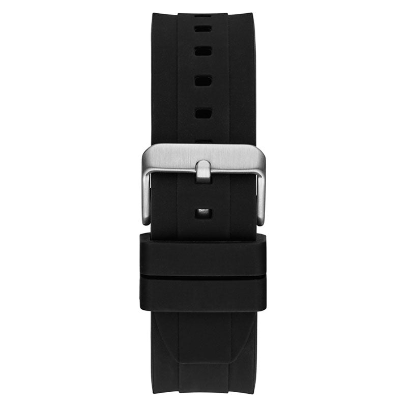 Guess Empire Chronograph Black Dial Black Silicon Strap Watch For Men - GW0583G1