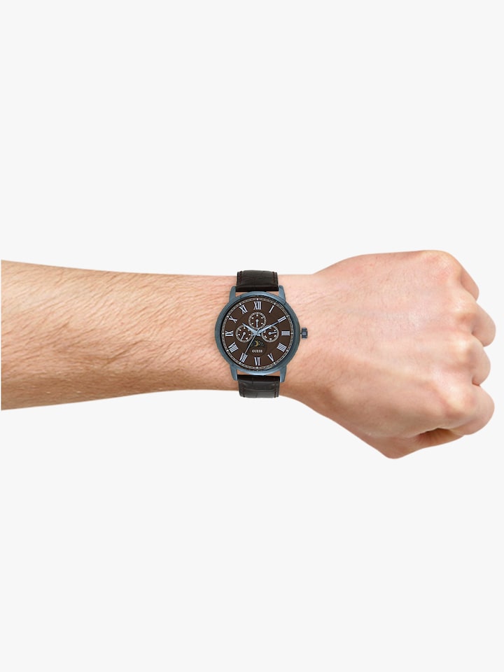 Guess Delancy Analog Brown Dial Brown Leather Strap Watch For Men - W0870G3