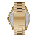Diesel Mega Chief Chronograph Gold Dial Gold Steel Strap Watch For Men - DZ4360