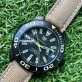 Tag Heuer Aquaracer 300 Calibre 5 Automatic Black Dial Brown Nylon Strap Watch for Men - WAY208C.FC6383