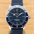 Breitling Superocean Heritage II B20 44mm Blue Dial Blue Rubber Strap Mens Watch - AB2030161C1S1