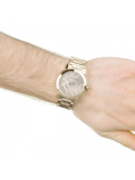 Burberry The City Gold Dial Gold Steel Strap Watch for Men - BU9038