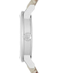 Burberry The City White Dial Beige Leather Strap Watch for Women - BU9132