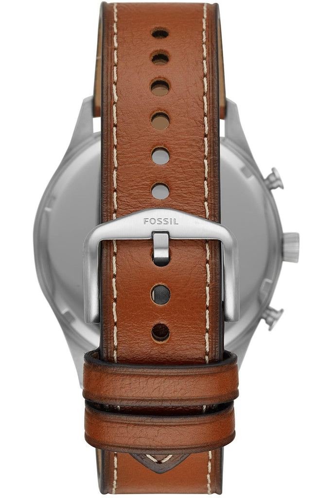 Fossil Forrester Chronograph Grey Dial Brown Leather Strap Watch for Men - FS5815