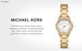 Michael Kors Sage Analog White Dial Gold Steel Strap Watch for Women - MK4822