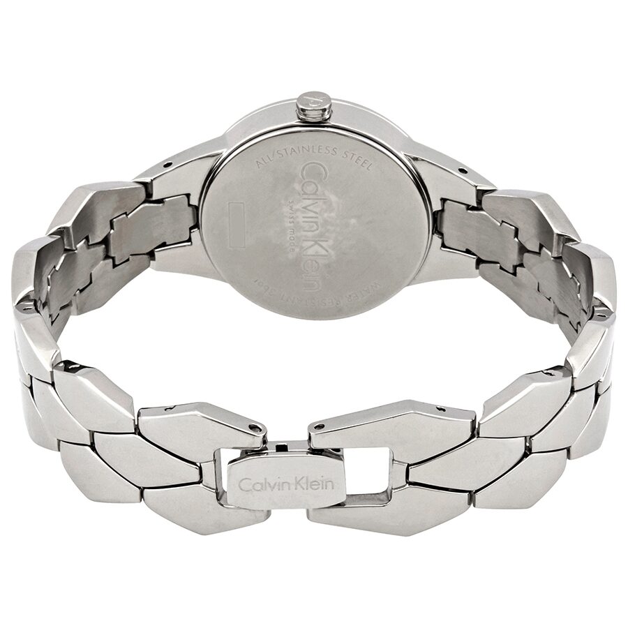 Calvin Klein Snake Silver Dial Silver Steel Strap Watch For Women - K6E23146