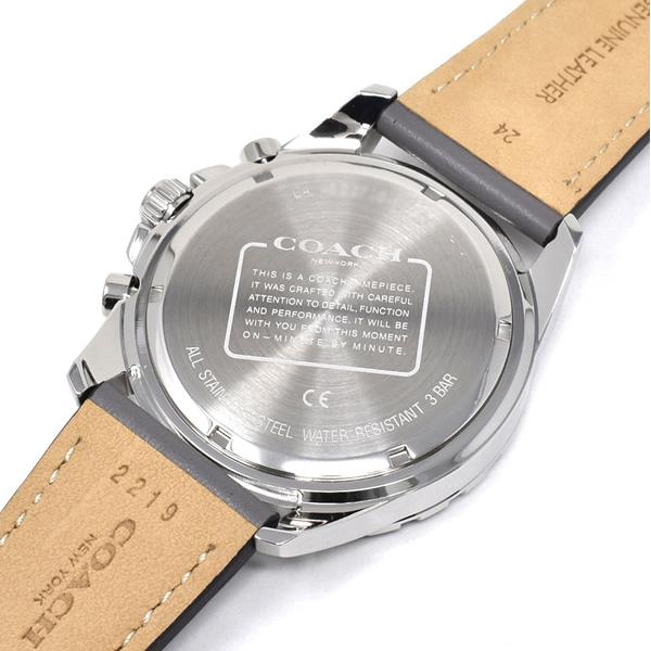 Coach Kent Grey Dial Grey Leather Strap Watch for Men - 14602561