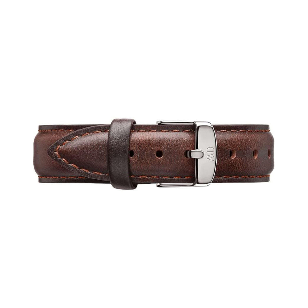 Daniel Wellington Dapper Bristol White Dial Brown Leather Strap Watch For Women - DW00100098