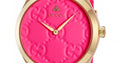 Gucci G Timeless Quartz Pink Dial Pink Leather Strap Watch For Women - YA1264115