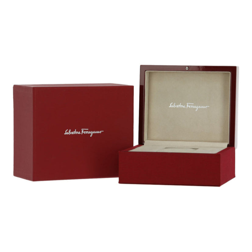 Salvatore Ferragamo F-80 Classic Black Dial Gold Steel Strap Watch for Men - SFHY00821
