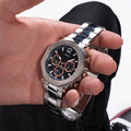 Guess Edge Chronograph Black Dial Silver Steel Strap Watch For Men - GW0539G1